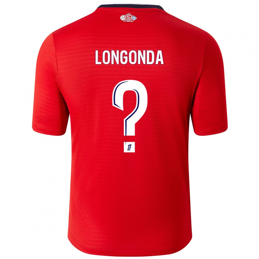 Kandiny Hombre Camiseta Jean-Pierre Longonda #0 Rojo Blanco 1ª Equipación 2024/25 La Camisa