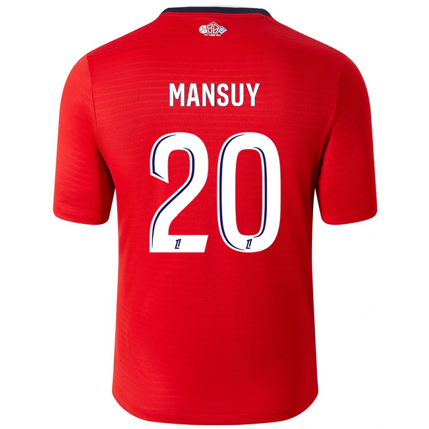 Kandiny Män Heloise Mansuy #20 Röd Vit Hemmatröja Matchtröjor 2024/25 Tröjor T-Tröja