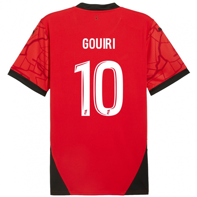 Kandiny Heren Amine Gouiri #10 Rood Zwart Thuisshirt Thuistenue 2024/25 T-Shirt