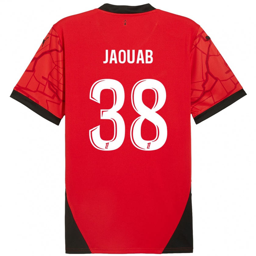 Kandiny Uomo Maglia Mohamed Jaouab #38 Rosso Nero Kit Gara Home 2024/25 Maglietta