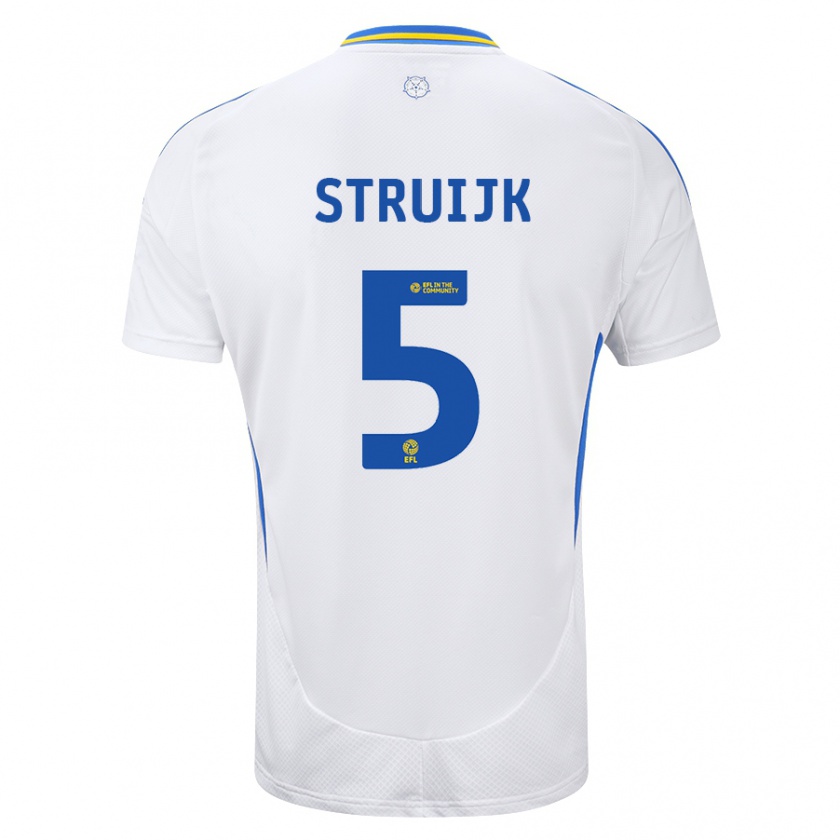 Kandiny Uomo Maglia Pascal Struijk #5 Bianco Blu Kit Gara Home 2024/25 Maglietta