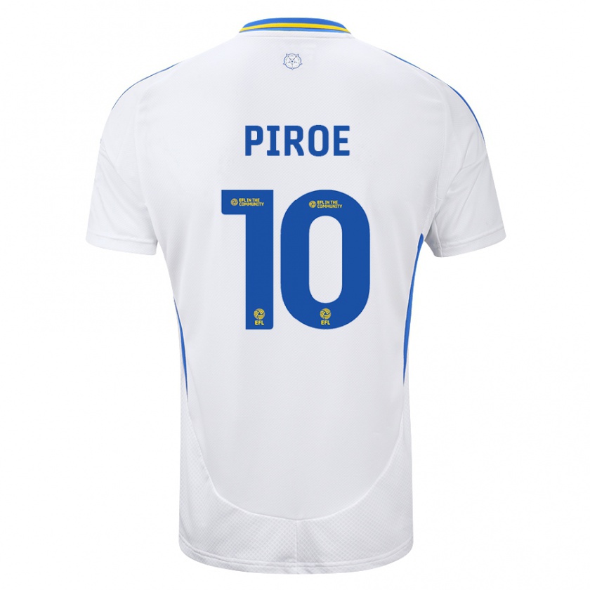 Kandiny Uomo Maglia Joël Piroe #10 Bianco Blu Kit Gara Home 2024/25 Maglietta