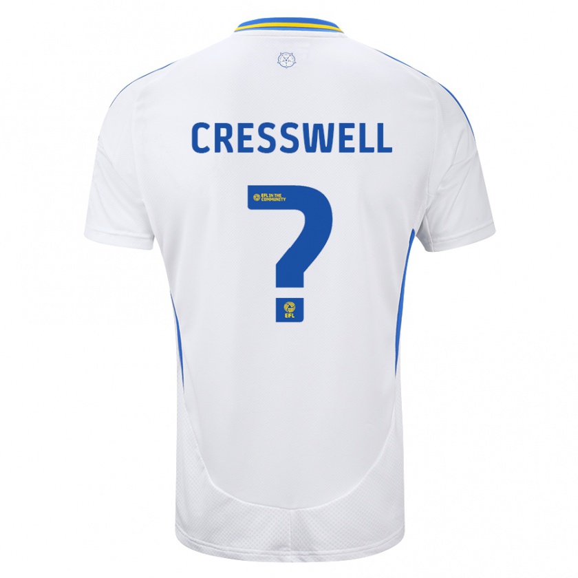 Kandiny Uomo Maglia Alfie Cresswell #0 Bianco Blu Kit Gara Home 2024/25 Maglietta