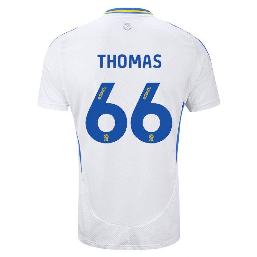 Kandiny Heren Luca Thomas #66 Wit Blauw Thuisshirt Thuistenue 2024/25 T-Shirt