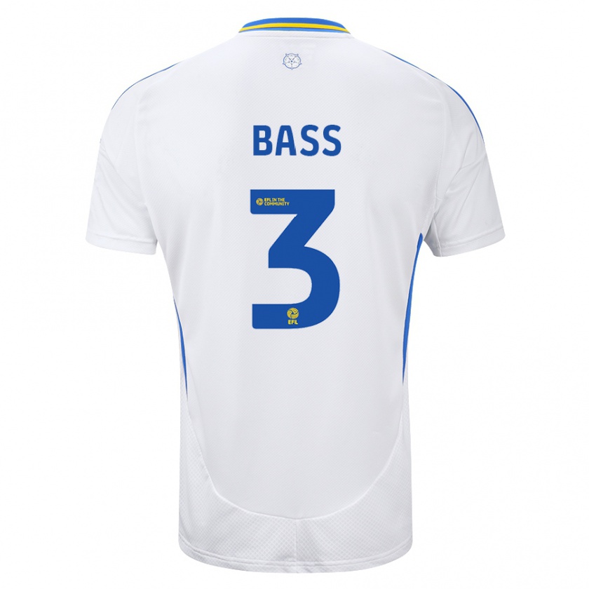 Kandiny Uomo Maglia Rebekah Bass #3 Bianco Blu Kit Gara Home 2024/25 Maglietta