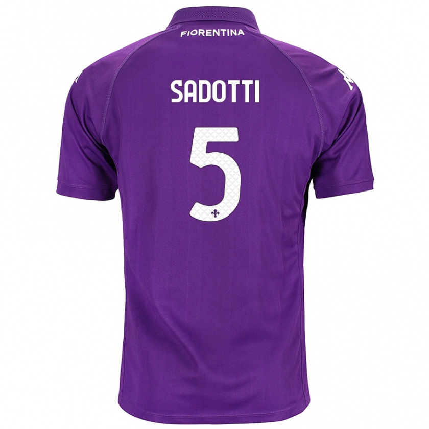 Kandiny Herren Edoardo Sadotti #5 Violett Heimtrikot Trikot 2024/25 T-Shirt Österreich