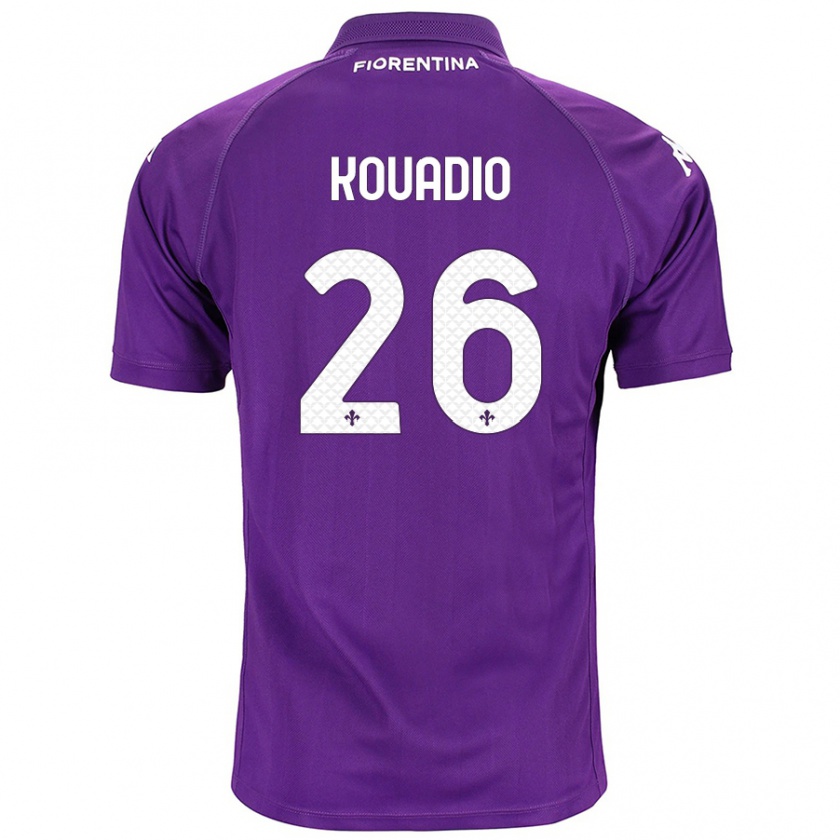 Kandiny Uomo Maglia Eddy Kouadio #26 Viola Kit Gara Home 2024/25 Maglietta