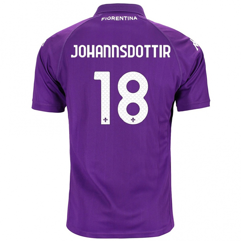 Kandiny Heren Alexandra Jóhannsdóttir #18 Paars Thuisshirt Thuistenue 2024/25 T-Shirt