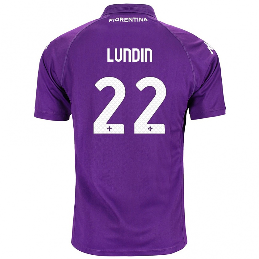 Kandiny Uomo Maglia Karin Lundin #22 Viola Kit Gara Home 2024/25 Maglietta