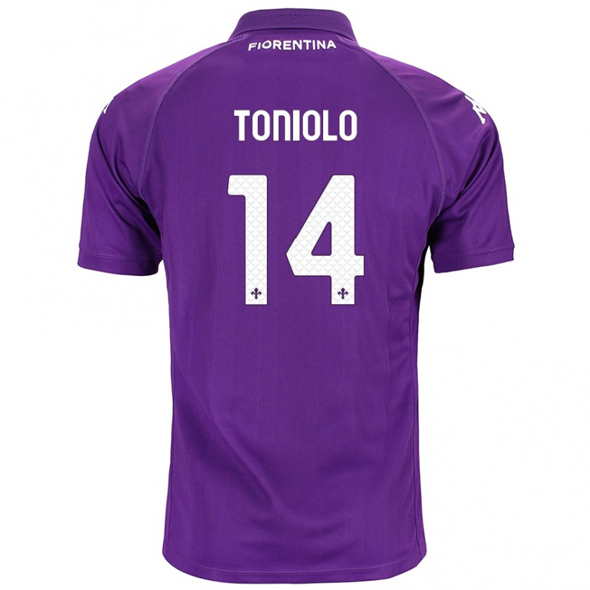 Kandiny Uomo Maglia Martina Toniolo #14 Viola Kit Gara Home 2024/25 Maglietta