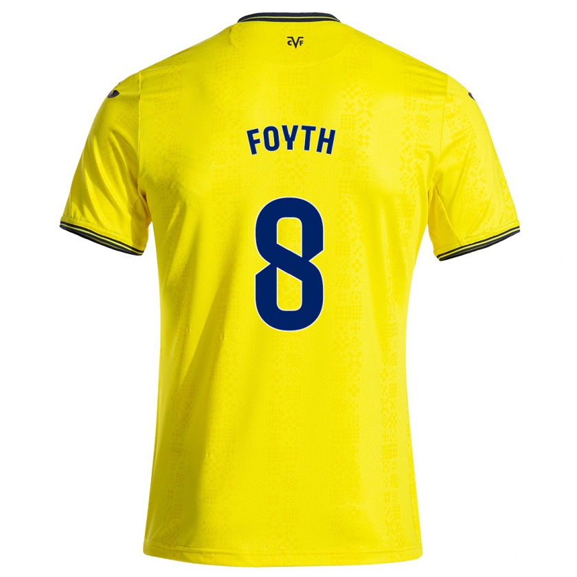 Kandiny Heren Juan Foyth #8 Geel Zwart Thuisshirt Thuistenue 2024/25 T-Shirt België