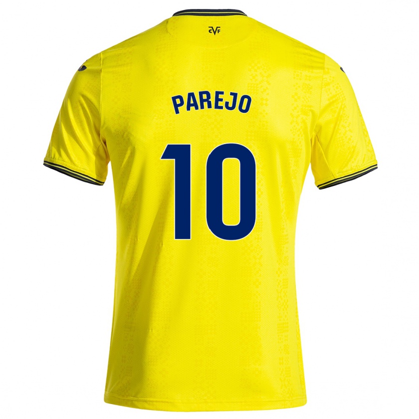 Kandiny Heren Dani Parejo #10 Geel Zwart Thuisshirt Thuistenue 2024/25 T-Shirt