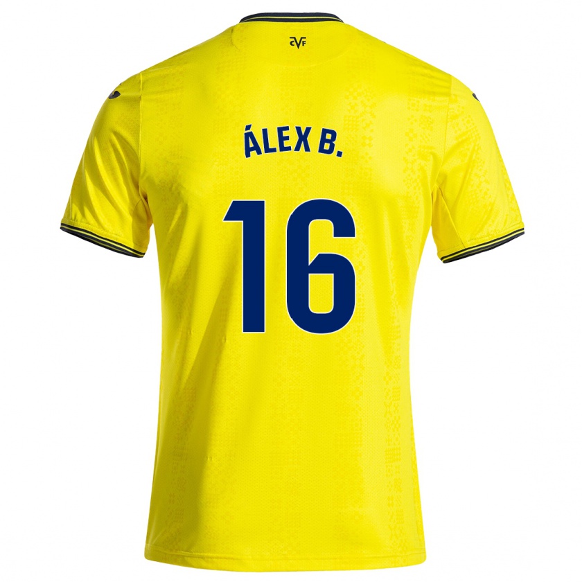 Kandiny Hombre Camiseta Álex Baena #16 Amarillo Negro 1ª Equipación 2024/25 La Camisa