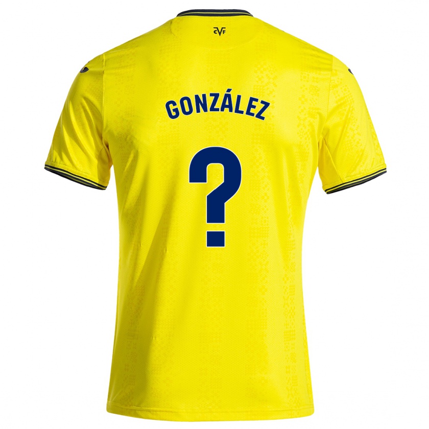 Kandiny Hombre Camiseta Dani González #0 Amarillo Negro 1ª Equipación 2024/25 La Camisa México