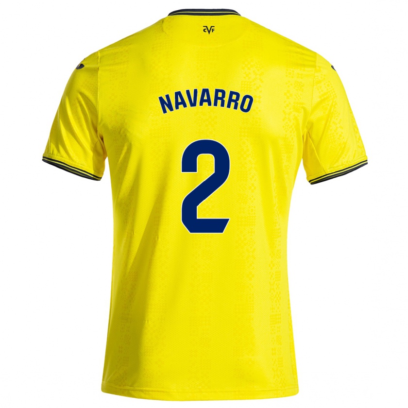 Kandiny Hombre Camiseta Pau Navarro #2 Amarillo Negro 1ª Equipación 2024/25 La Camisa