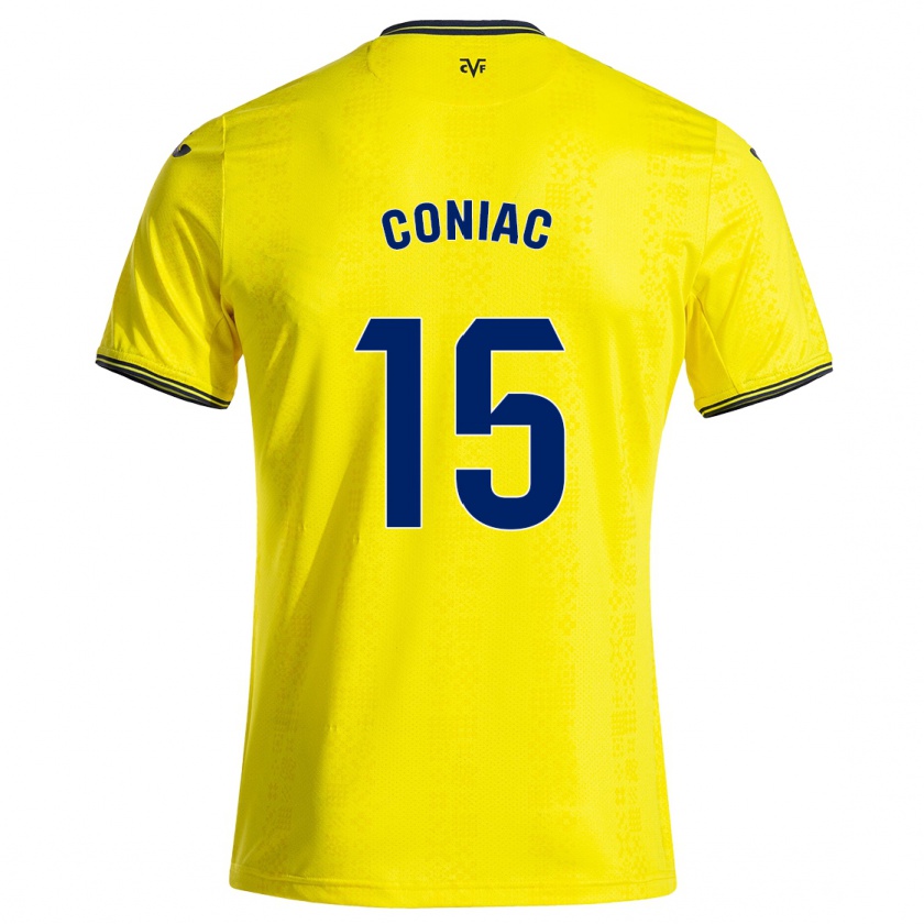 Kandiny Hombre Camiseta Edu Coniac #15 Amarillo Negro 1ª Equipación 2024/25 La Camisa México