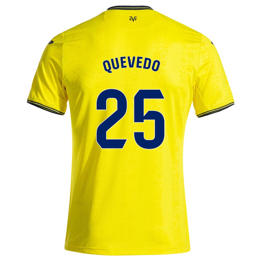 Kandiny Heren Alex Quevedo #25 Geel Zwart Thuisshirt Thuistenue 2024/25 T-Shirt