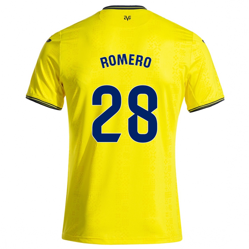 Kandiny Hombre Camiseta María Romero #28 Amarillo Negro 1ª Equipación 2024/25 La Camisa