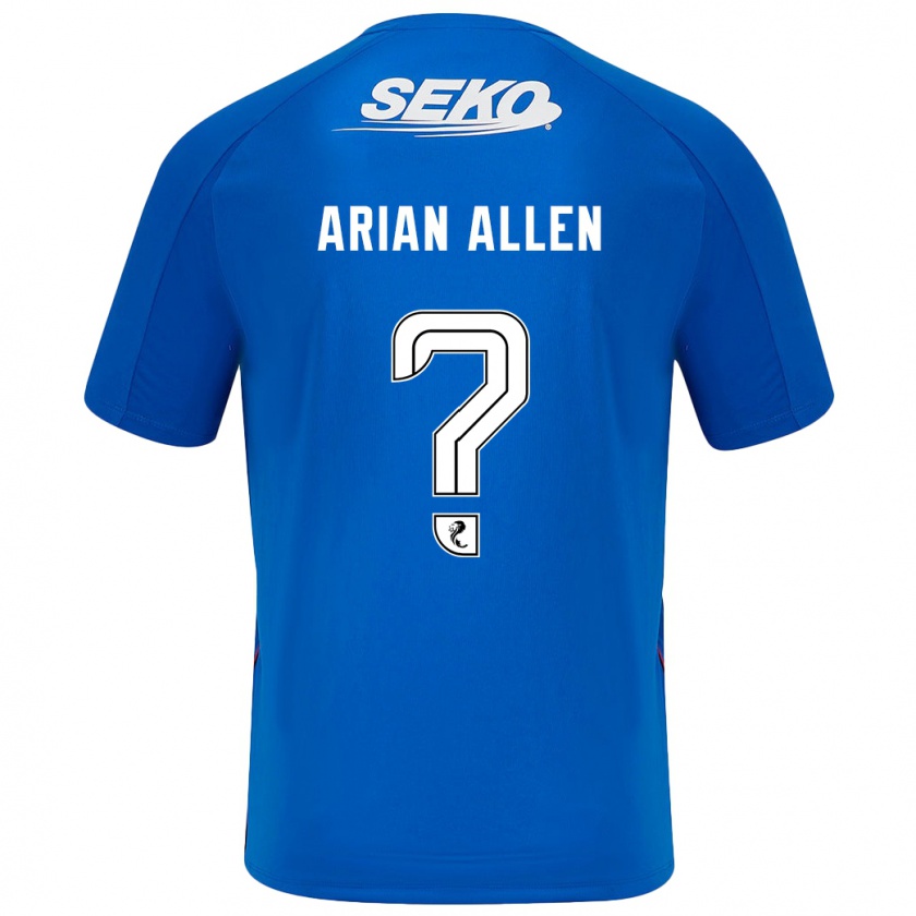 Kandiny Heren Arian Allen #0 Donkerblauw Thuisshirt Thuistenue 2024/25 T-Shirt