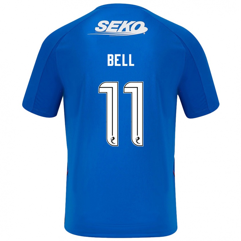 Kandiny Hombre Camiseta Megan Bell #11 Azul Oscuro 1ª Equipación 2024/25 La Camisa México