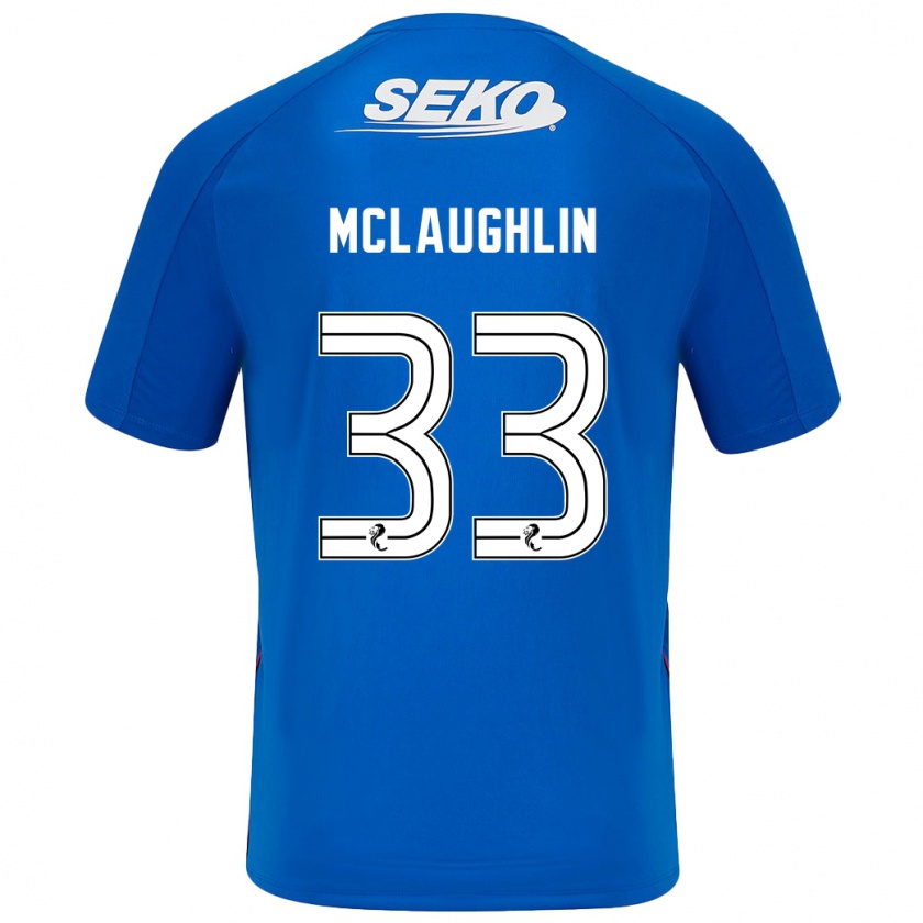 Kandiny Hombre Camiseta Jon Mclaughlin #33 Azul Oscuro 1ª Equipación 2024/25 La Camisa México