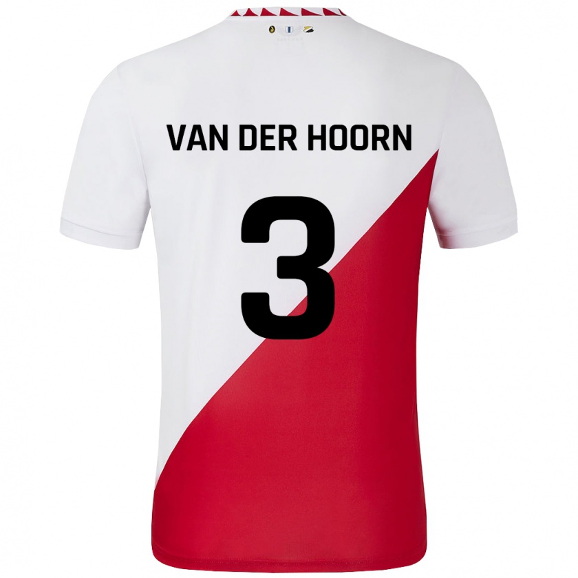 Kandiny Herren Mike Van Der Hoorn #3 Weiß Rot Heimtrikot Trikot 2024/25 T-Shirt Österreich