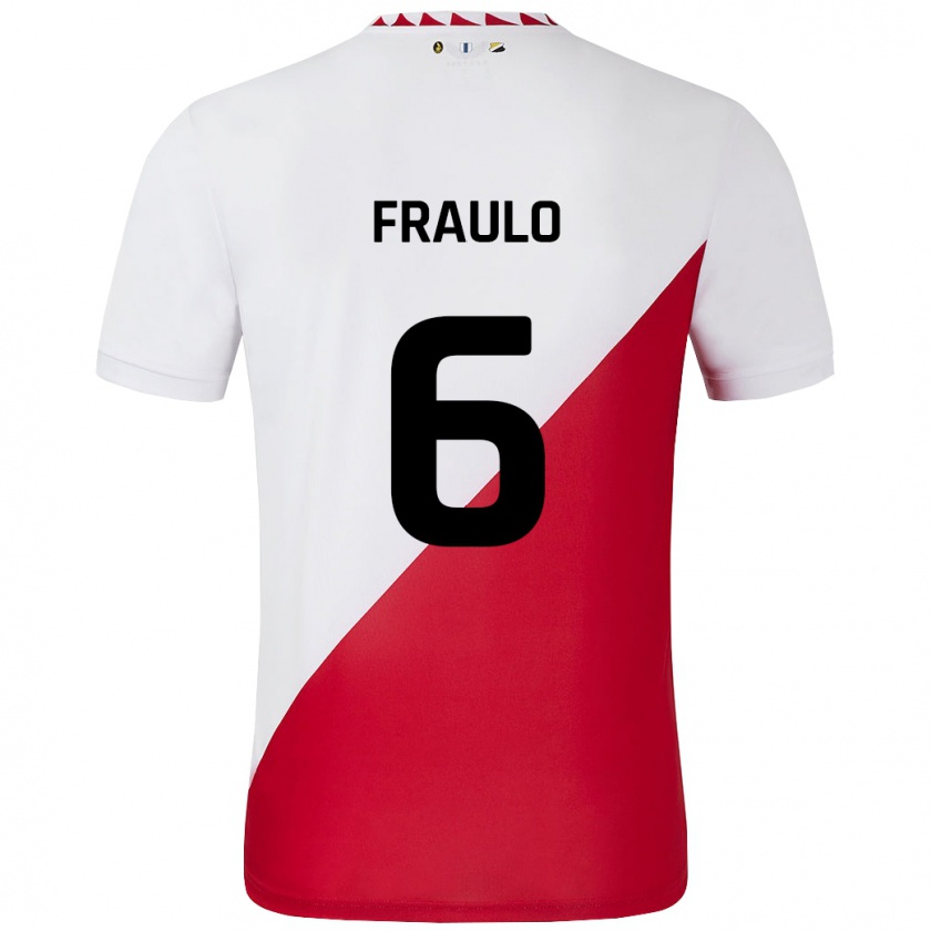 Kandiny Hombre Camiseta Oscar Fraulo #6 Blanco Rojo 1ª Equipación 2024/25 La Camisa México