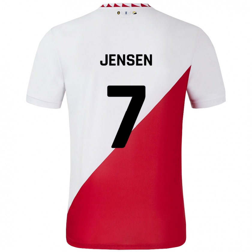 Kandiny Uomo Maglia Victor Jensen #7 Bianco Rosso Kit Gara Home 2024/25 Maglietta