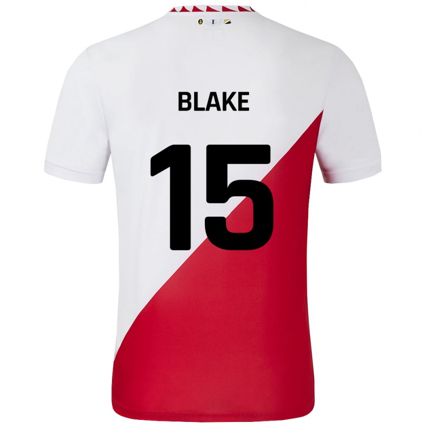 Kandiny Hombre Camiseta Adrian Blake #15 Blanco Rojo 1ª Equipación 2024/25 La Camisa