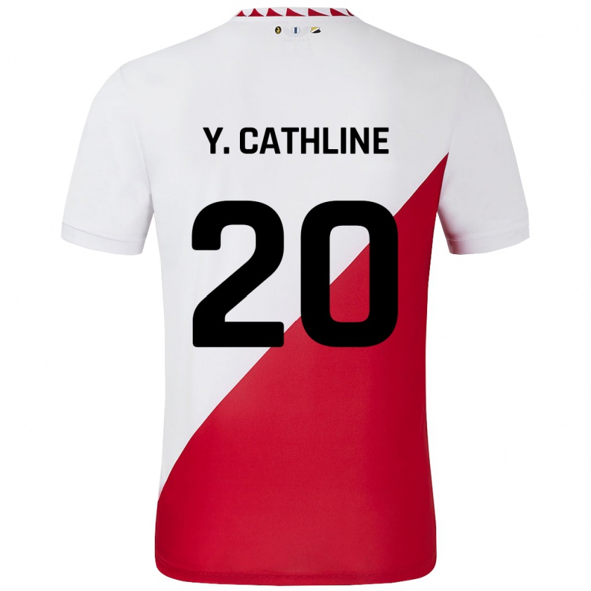 KandinyメンズYoann Cathline#20白 赤ホームシャツ2024/25ジャージーユニフォーム