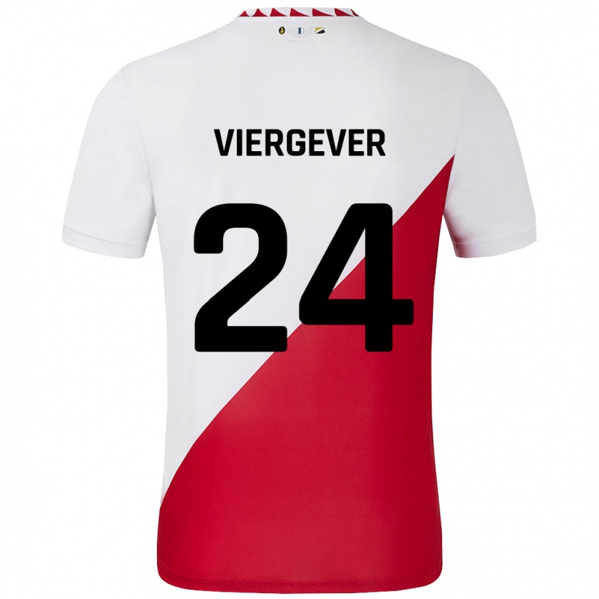 Kandiny Uomo Maglia Nick Viergever #24 Bianco Rosso Kit Gara Home 2024/25 Maglietta