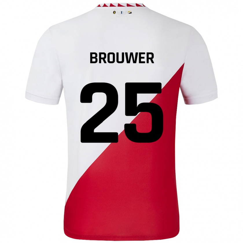 Kandiny Uomo Maglia Michael Brouwer #25 Bianco Rosso Kit Gara Home 2024/25 Maglietta