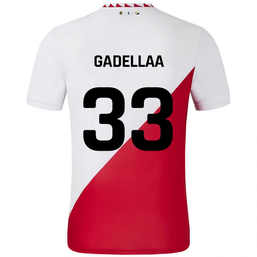 Kandiny Uomo Maglia Kevin Gadellaa #33 Bianco Rosso Kit Gara Home 2024/25 Maglietta