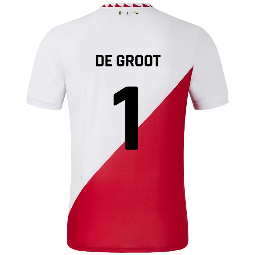 Kandiny Heren Jasmijn De Groot #1 Wit Rood Thuisshirt Thuistenue 2024/25 T-Shirt