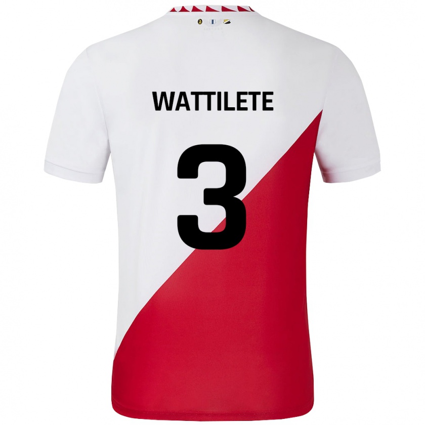 Kandiny Hombre Camiseta Julia Wattilete #3 Blanco Rojo 1ª Equipación 2024/25 La Camisa