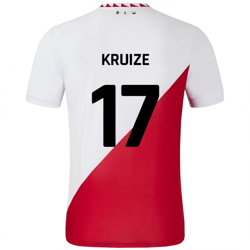 Kandiny Hombre Camiseta Elisha Kruize #17 Blanco Rojo 1ª Equipación 2024/25 La Camisa México