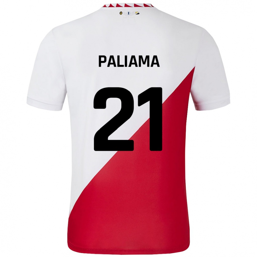 Kandiny Hombre Camiseta Joni Paliama #21 Blanco Rojo 1ª Equipación 2024/25 La Camisa