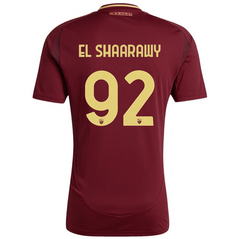 Kandiny Męski Stephan El Shaarawy #92 Czerwony Brązowy Złoty Domowa Koszulka 2024/25 Koszulki Klubowe