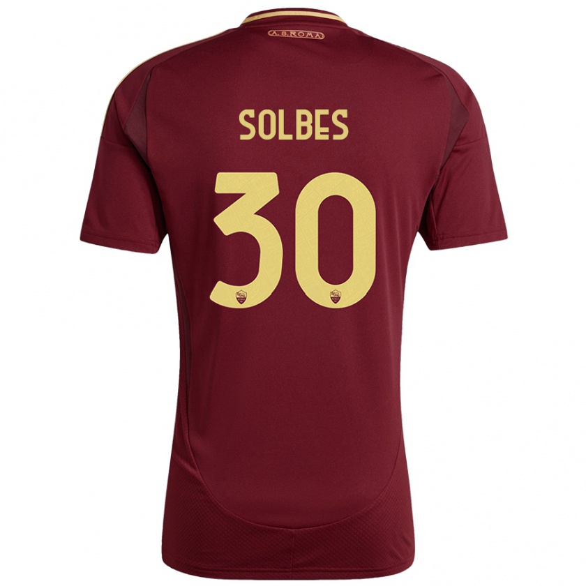 Kandiny Hombre Camiseta Ricardo Solbes #30 Rojo Marrón Dorado 1ª Equipación 2024/25 La Camisa