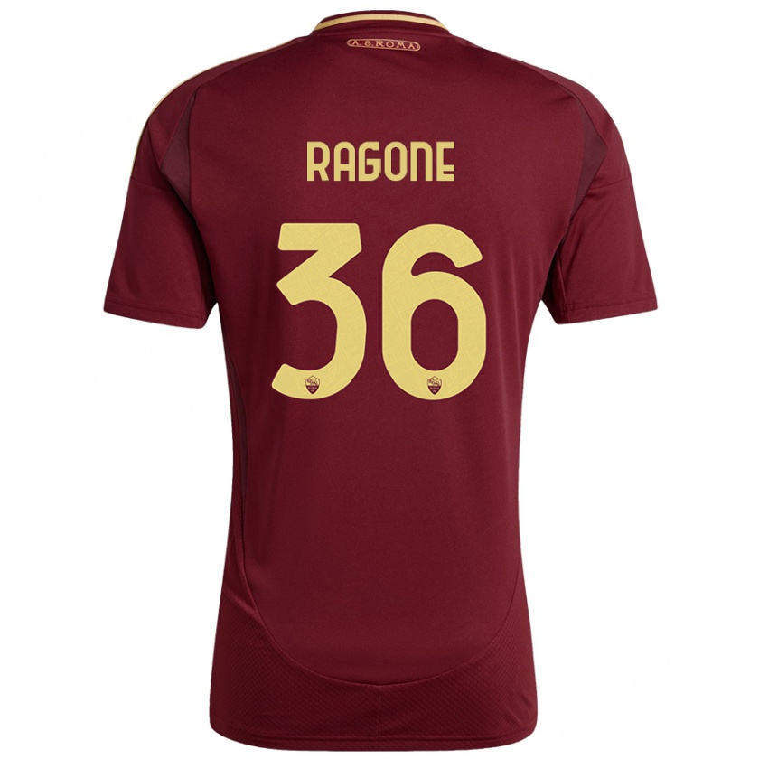 Kandiny Herren Diego Ragone #36 Rot Braun Gold Heimtrikot Trikot 2024/25 T-Shirt Österreich