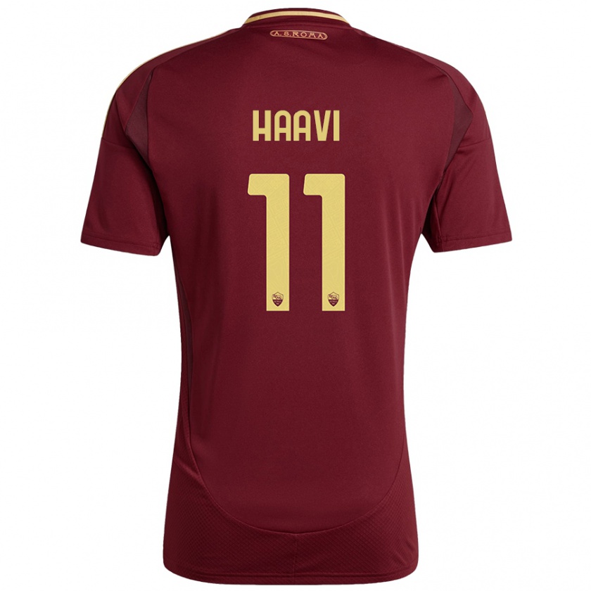 Kandiny Hombre Camiseta Emilie Haavi #11 Rojo Marrón Dorado 1ª Equipación 2024/25 La Camisa