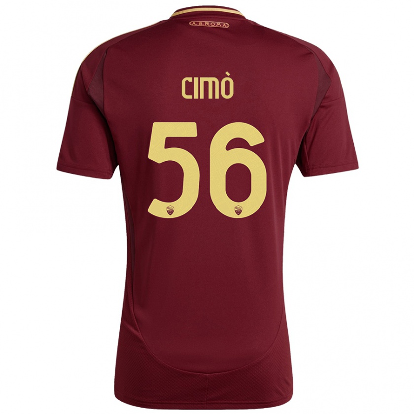 Kandiny Uomo Maglia Giada Cimò #56 Rosso Marrone Oro Kit Gara Home 2024/25 Maglietta