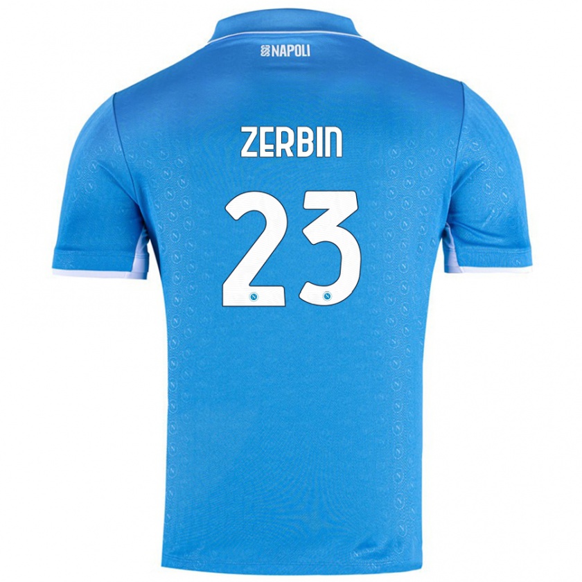 Kandiny Uomo Maglia Alessio Zerbin #23 Azzurro Cielo Kit Gara Home 2024/25 Maglietta