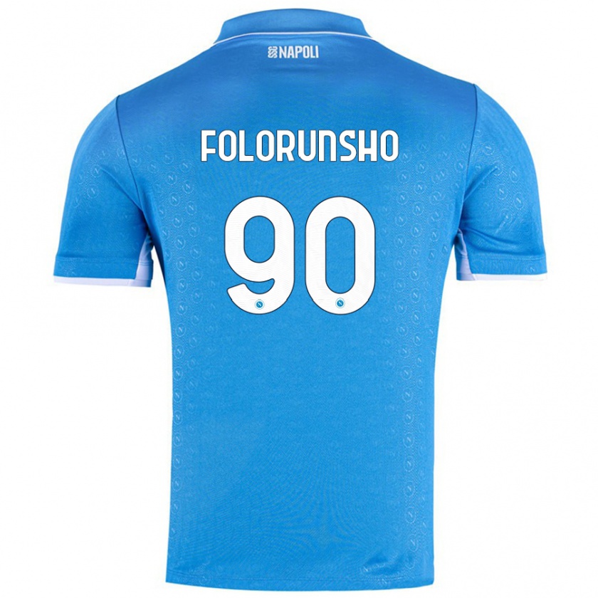 Kandiny Uomo Maglia Michael Folorunsho #90 Azzurro Cielo Kit Gara Home 2024/25 Maglietta