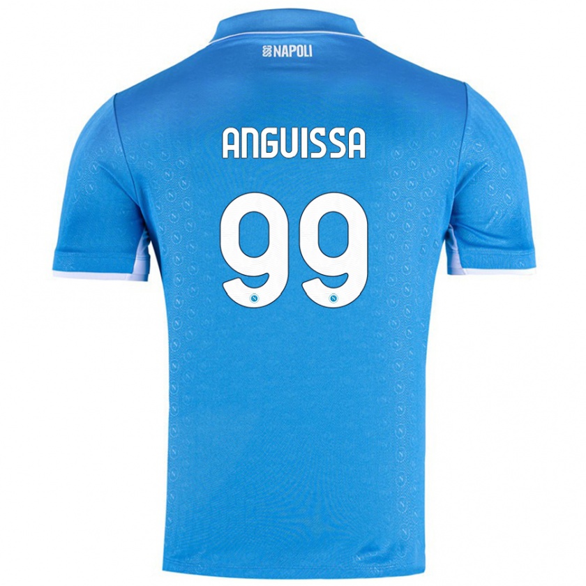 Kandiny Heren Frank Anguissa #99 Hemelsblauw Thuisshirt Thuistenue 2024/25 T-Shirt België