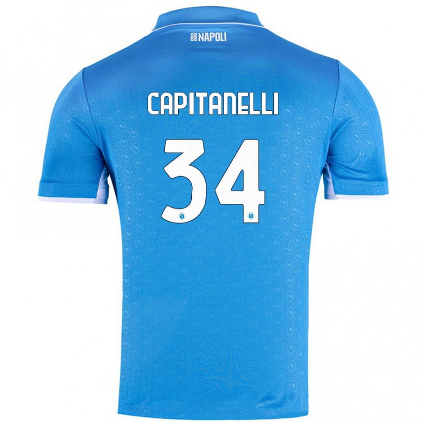 Kandiny Uomo Maglia Ilaria Capitanelli #34 Azzurro Cielo Kit Gara Home 2024/25 Maglietta