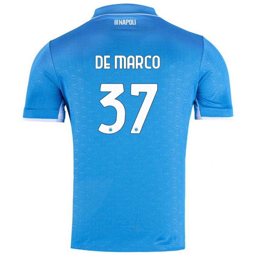 Kandiny Heren Francesco De Marco #37 Hemelsblauw Thuisshirt Thuistenue 2024/25 T-Shirt