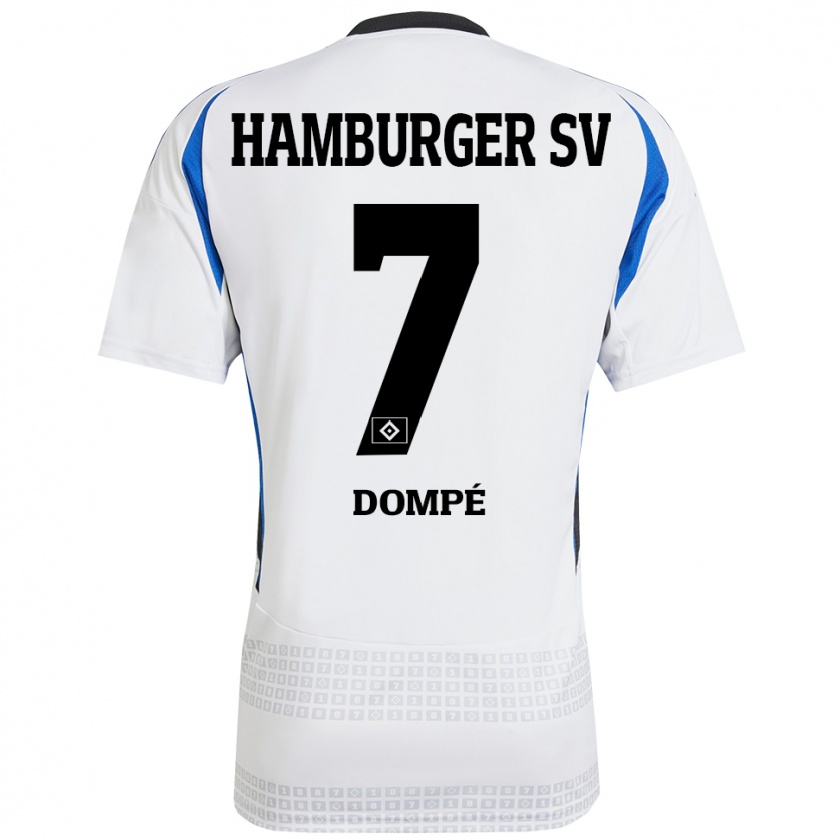 Kandiny Hombre Camiseta Jean-Luc Dompé #7 Blanco Azul 1ª Equipación 2024/25 La Camisa