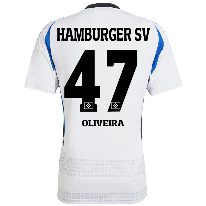 Kandiny Heren Nicolas Oliveira #47 Wit Blauw Thuisshirt Thuistenue 2024/25 T-Shirt