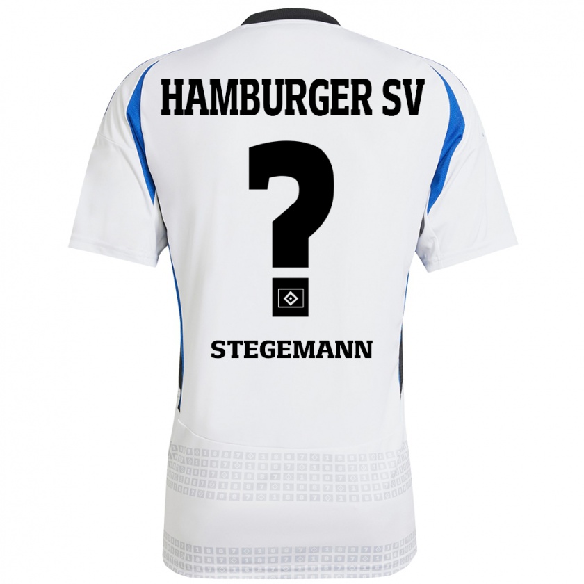 Kandiny Uomo Maglia Jean-Pierre Stegemann #0 Bianco Blu Kit Gara Home 2024/25 Maglietta